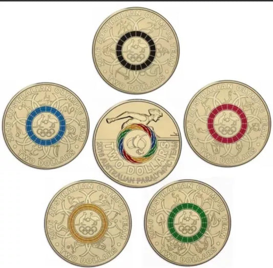 6x $2 2016 RIO OLYMPIC COINS - CIRCULATED SET