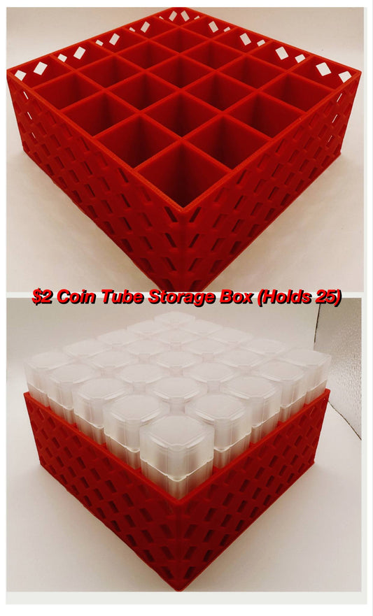 $2 Coin Tube Storage Box (Holds 25, Tubes Sold Separately)