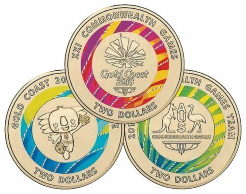 3x 2018 COMMONWEALTH GAMES COINS - CIRCULATED SET