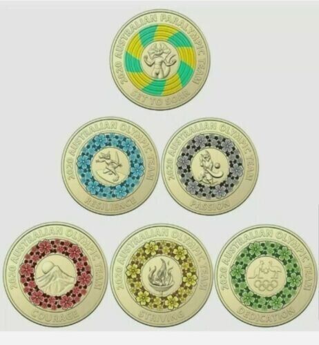 6x $2 2020 TOKYO OLYMPIC COINS - CIRCULATED SET